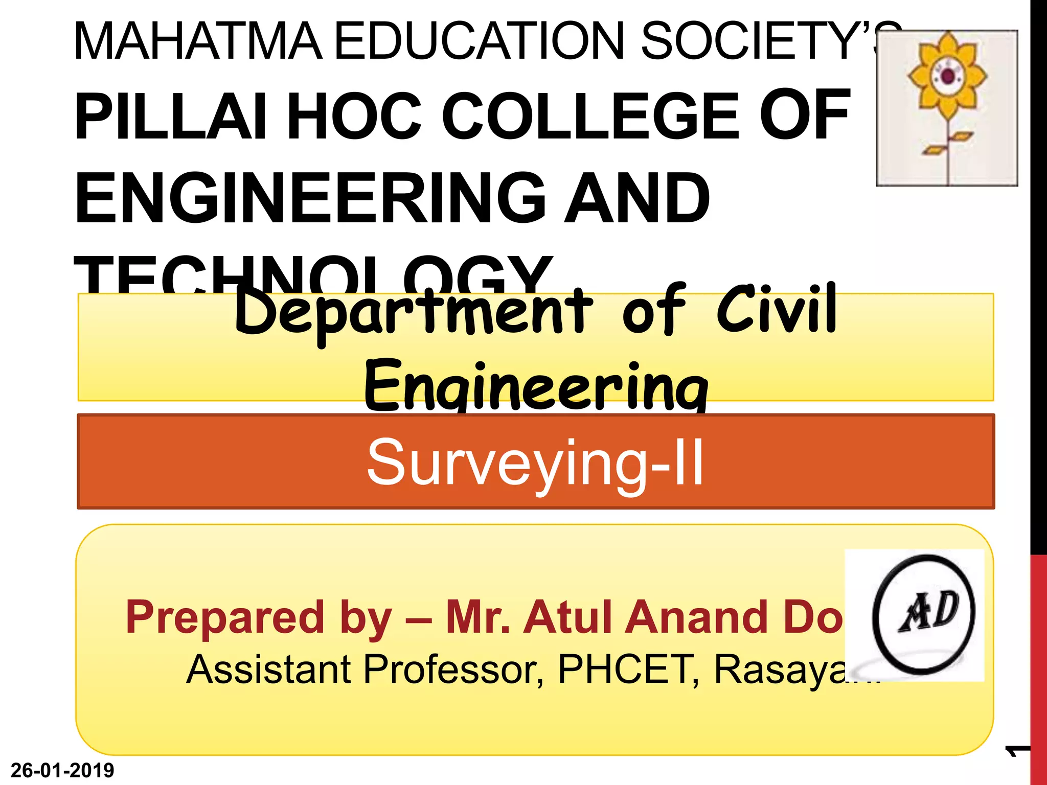 Introduction to Curves in Surveying (Horizontal & Vertical) PPT