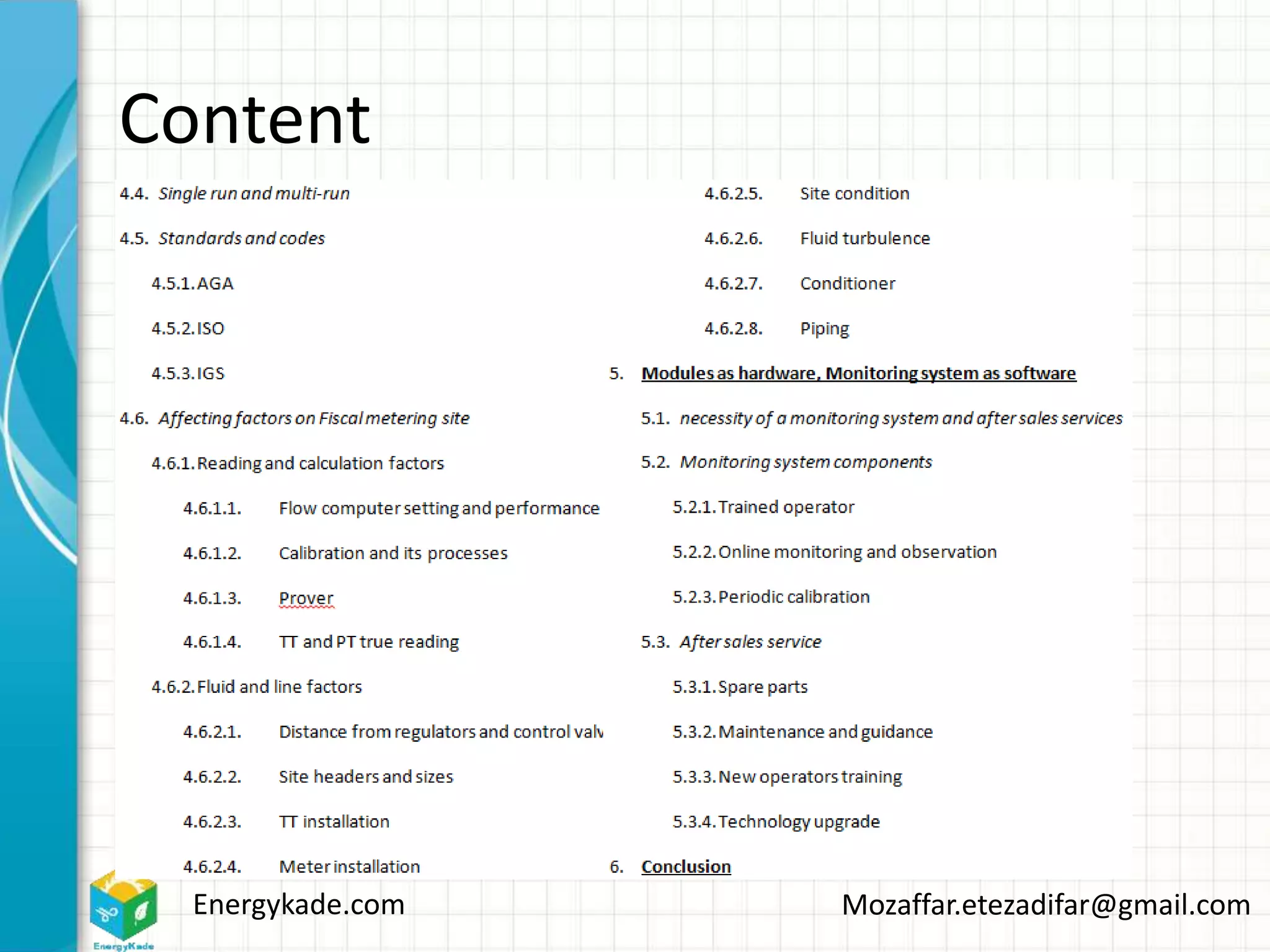 Energykade.com Mozaffar.etezadifar@gmail.com
Content
 