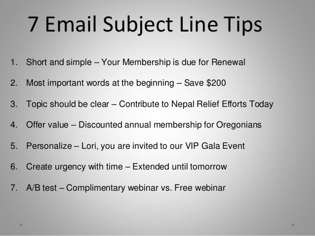 email subject line tips