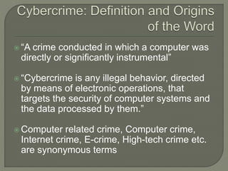 Introduction to cybercrime