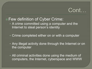 Introduction to cybercrime