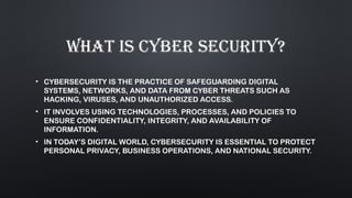 An introduction and basic guide to cybersecurity | PPTX