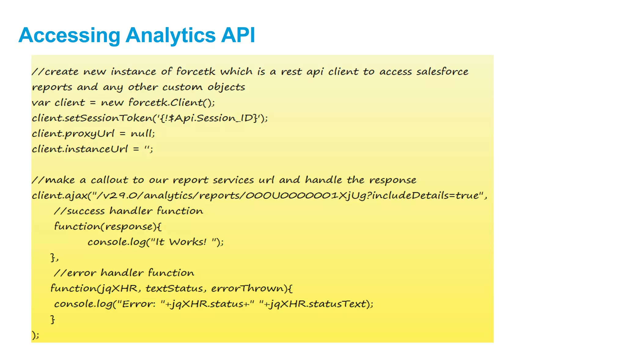 Accessing Analytics API
 