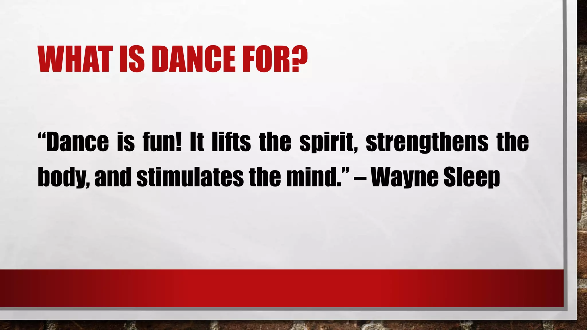 Introduction to Dance | PPTX