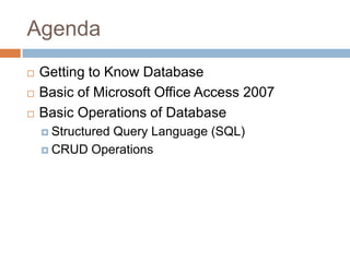 Introduction to database | PPTX