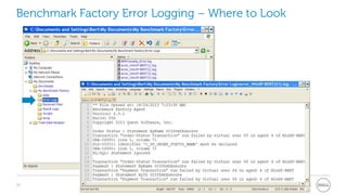 31 Quest Software is now a part of Dell
Benchmark Factory Error Logging – Where to Look
 