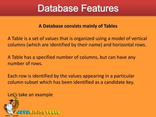 MS SQL SERVER: Introduction To Database Concepts | PPT