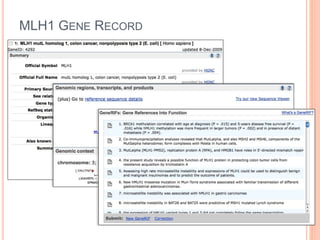 MLH1 GENE RECORD
 