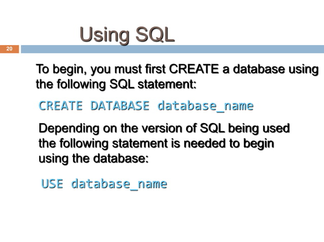 Introduction to database & sql | PPT