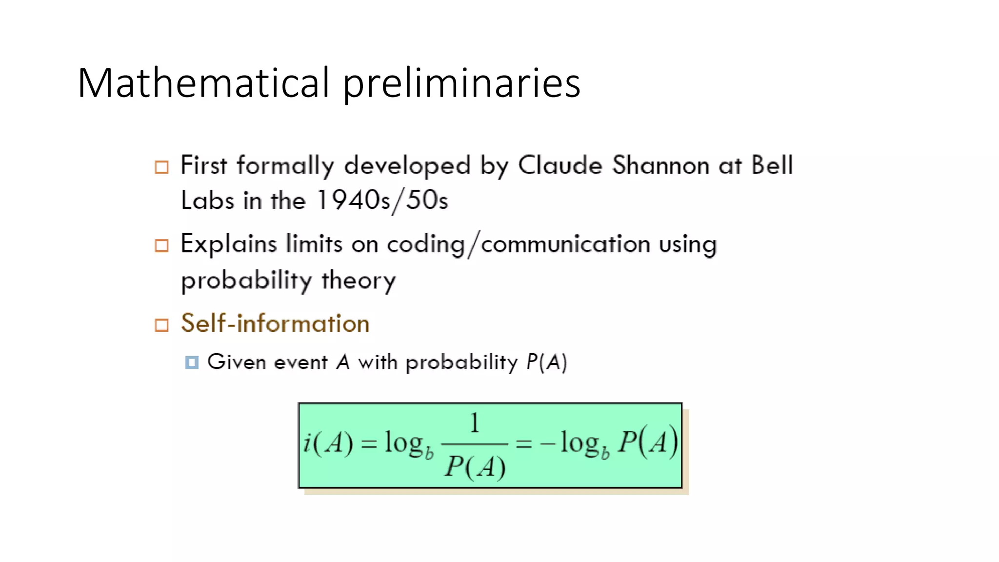 Mathematical preliminaries
 