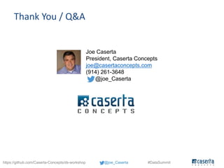@joe_Caserta #DataSummithttps://github.com/Caserta-Concepts/ds-workshop
Thank You / Q&A
Joe Caserta
President, Caserta Con...