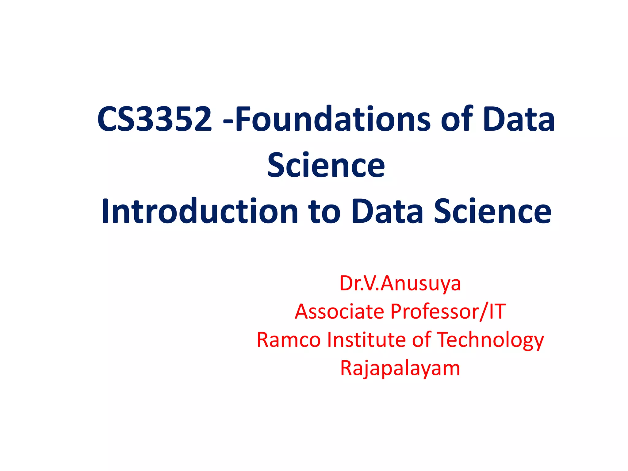 Introduction to data science pptx