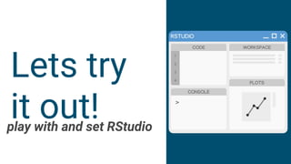 Lets try
it out!play with and set RStudio
 