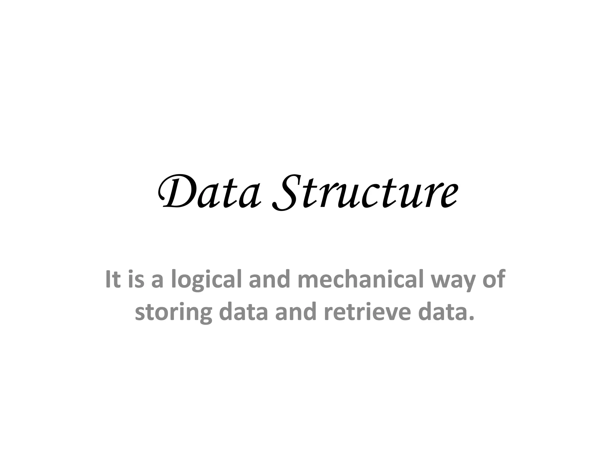 Introduction to data structure | PPT