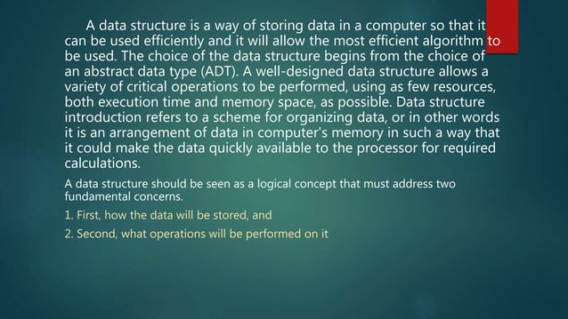 Introduction to data structure | PPT