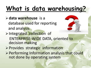 Introduction to data warehousing | PPTX
