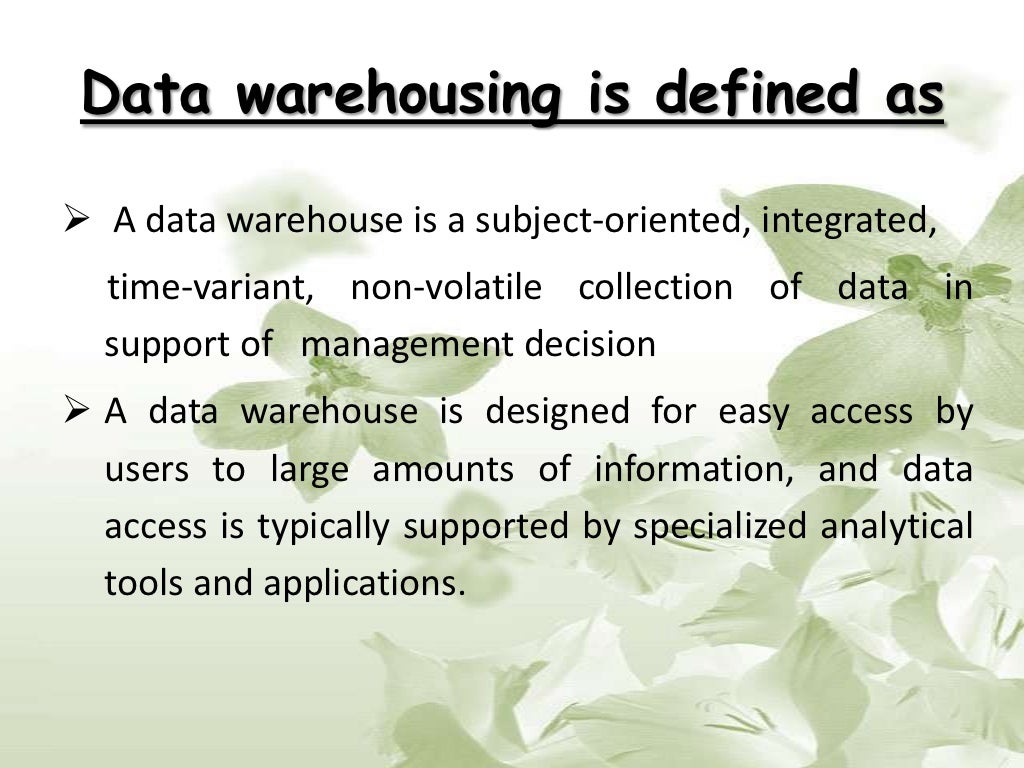 final assignment introduction to data warehousing