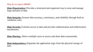 Introduction to Database Management Systems (DBMS) Concepts and Types ...