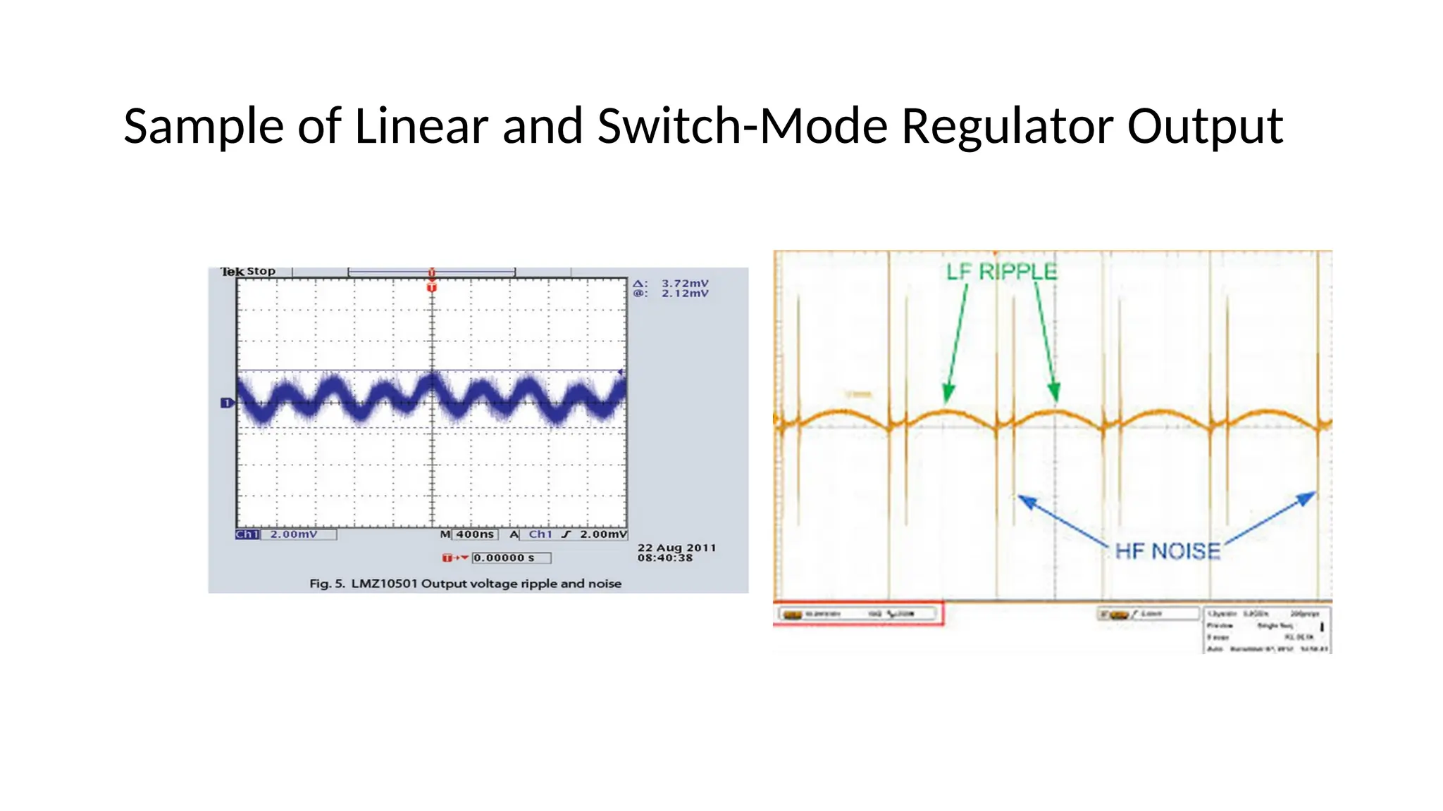 Sample of Linear and Switch-Mode Regulator Output
 