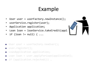UL example (user story)
• Bad: When user logs in using valid data, his
  active credits are displayed

• Good: When borrower logs in using valid
  credentials, his open loans are displayed
 