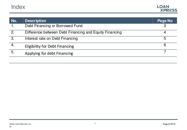 Introduction to Debt Financing Introduction to Debt Financing