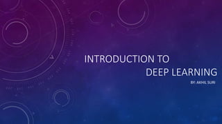 Introduction To Deep Learning How why Deep Learning | PPTX | Artificial ...