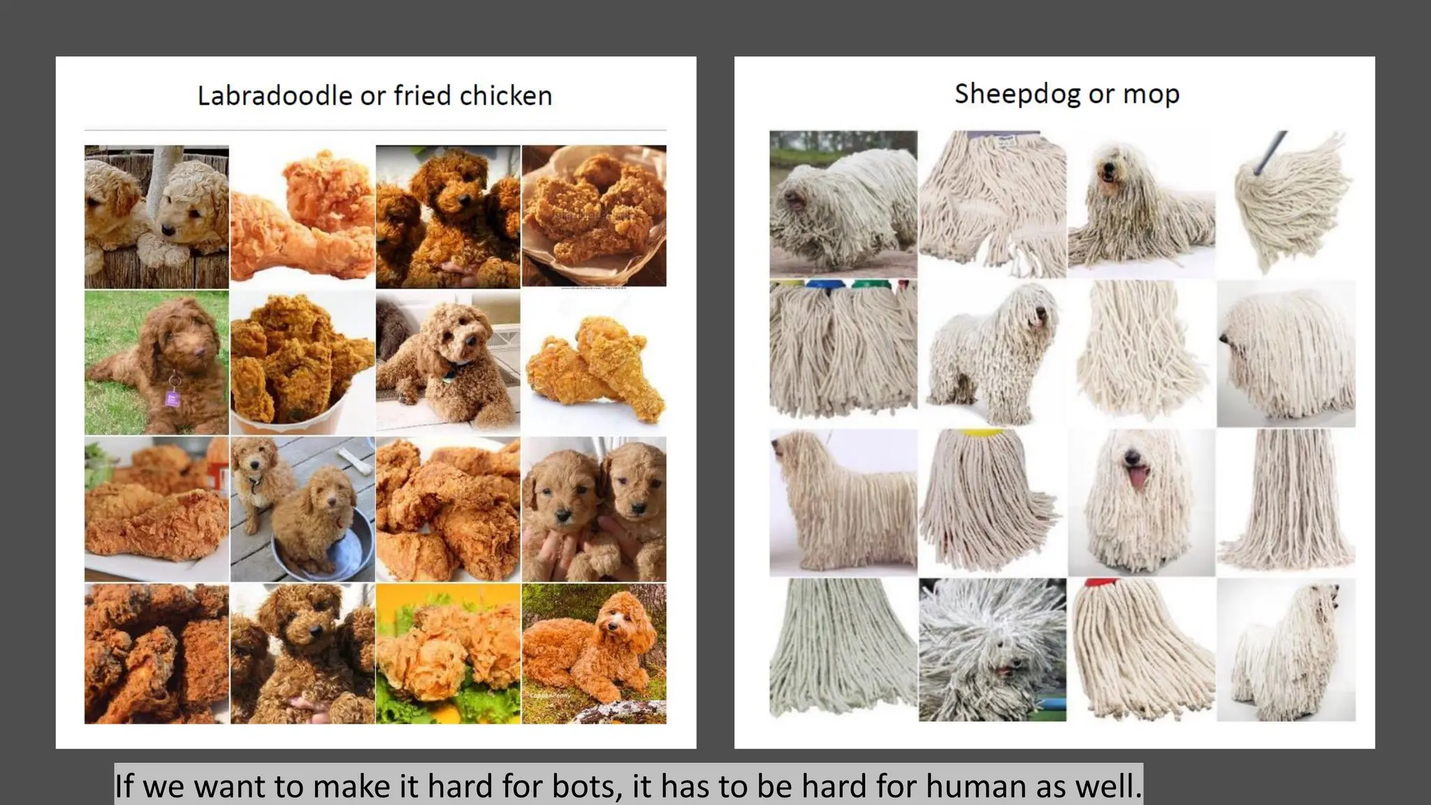 If we want to make it hard for bots, it has to be hard for human as well.
 