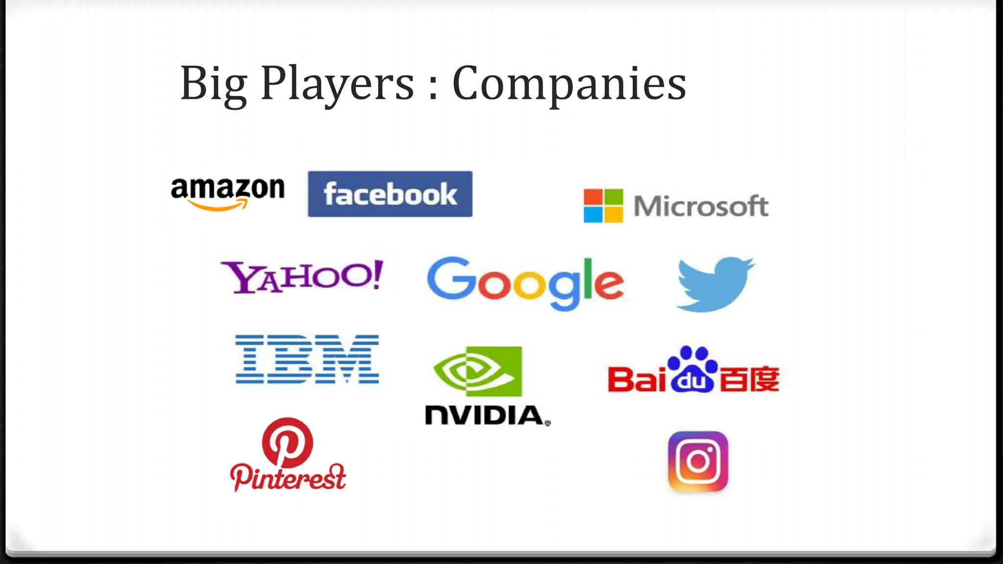 Big Players : Companies
 