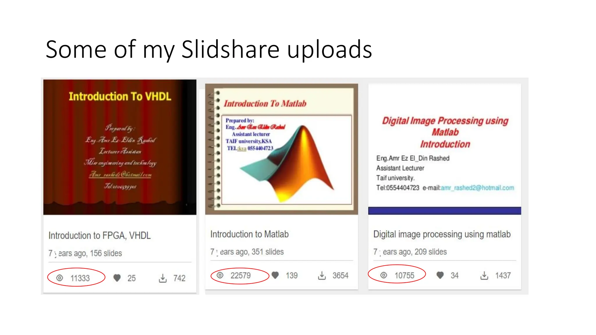 Some of my Slidshare uploads
 