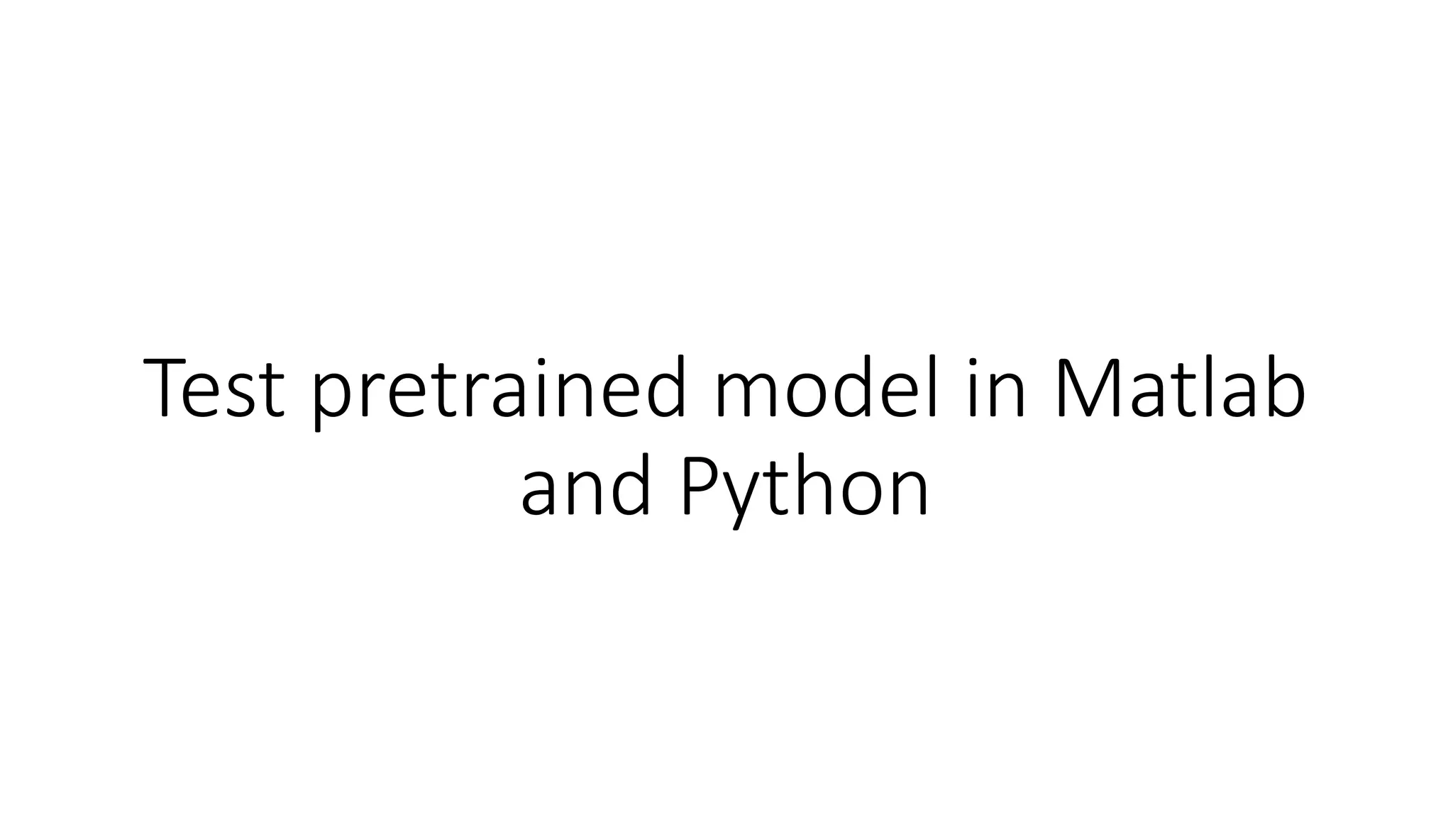 Test pretrained model in Matlab
and Python
 