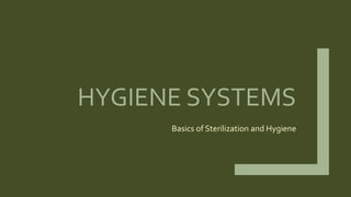 HYGIENE SYSTEMS
Basics of Sterilization and Hygiene
 