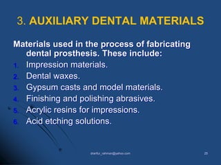 Introduction to dental materials Lecture 1-2 | PPT