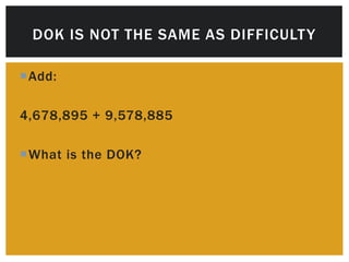 Depth of Knowledge in Math | PPTX