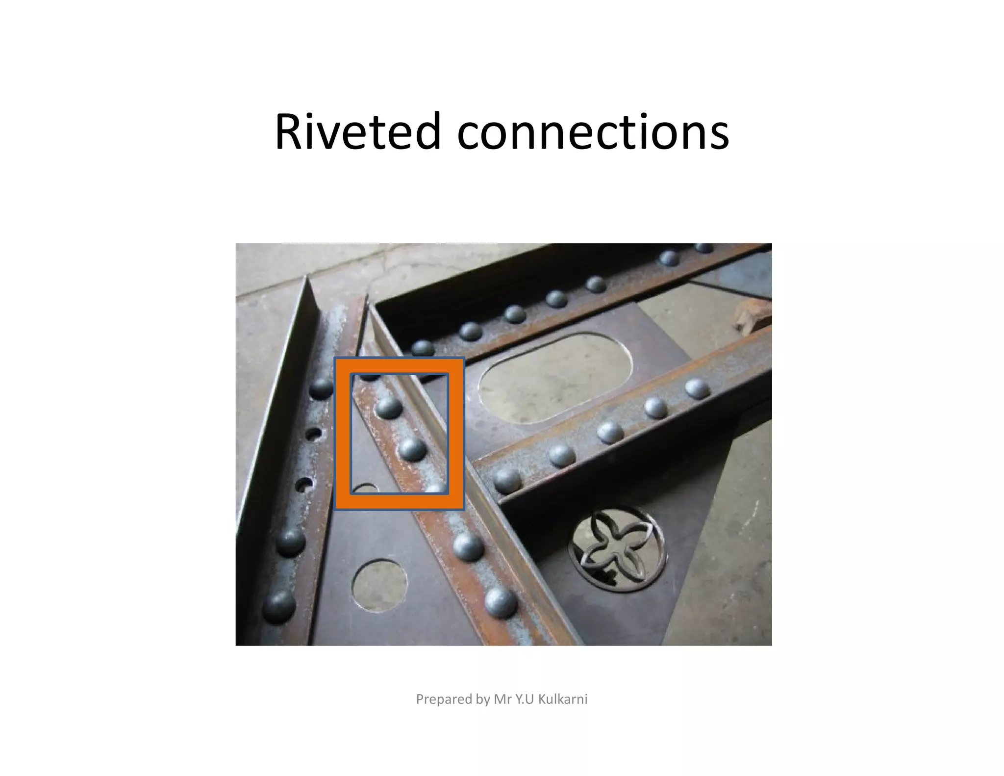 Riveted connections
Prepared by Mr Y.U Kulkarni
 