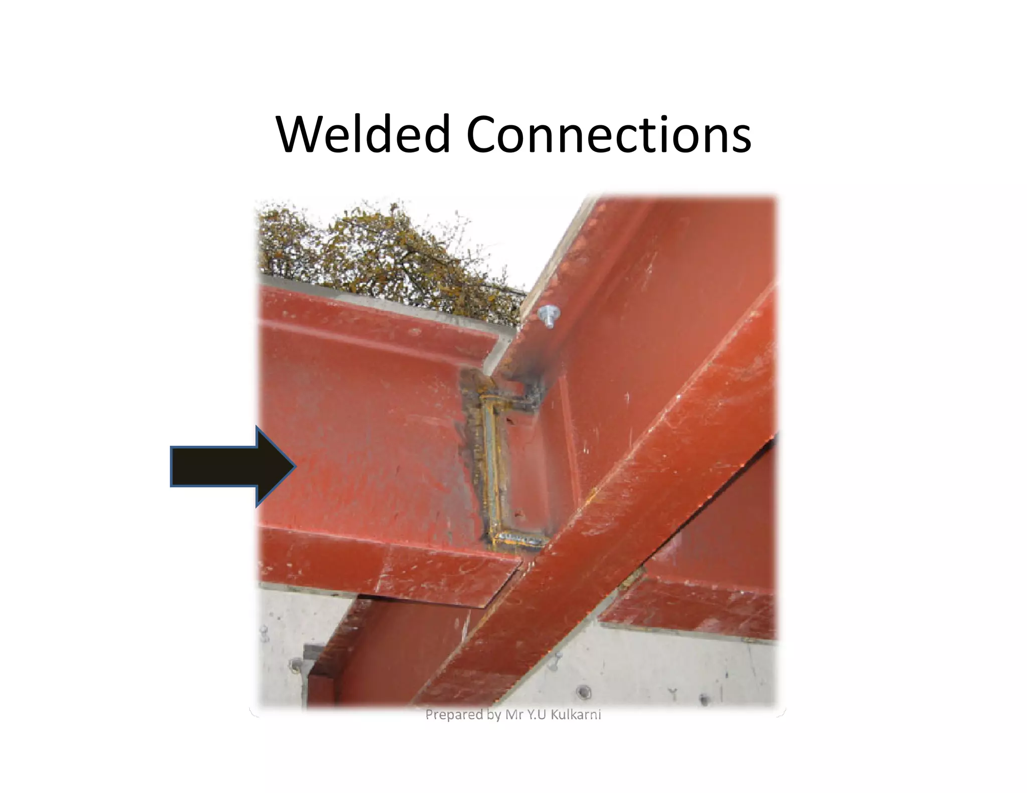 Welded Connections
Prepared by Mr Y.U Kulkarni
 