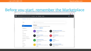 +44 1274 300 175 blackmarble.com
Before you start, remember the Marketplace
 