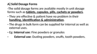 Unit Dose Form Code Introduction to Different Dosage Form.pptx