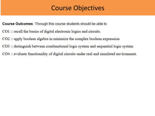Course Objectives
 