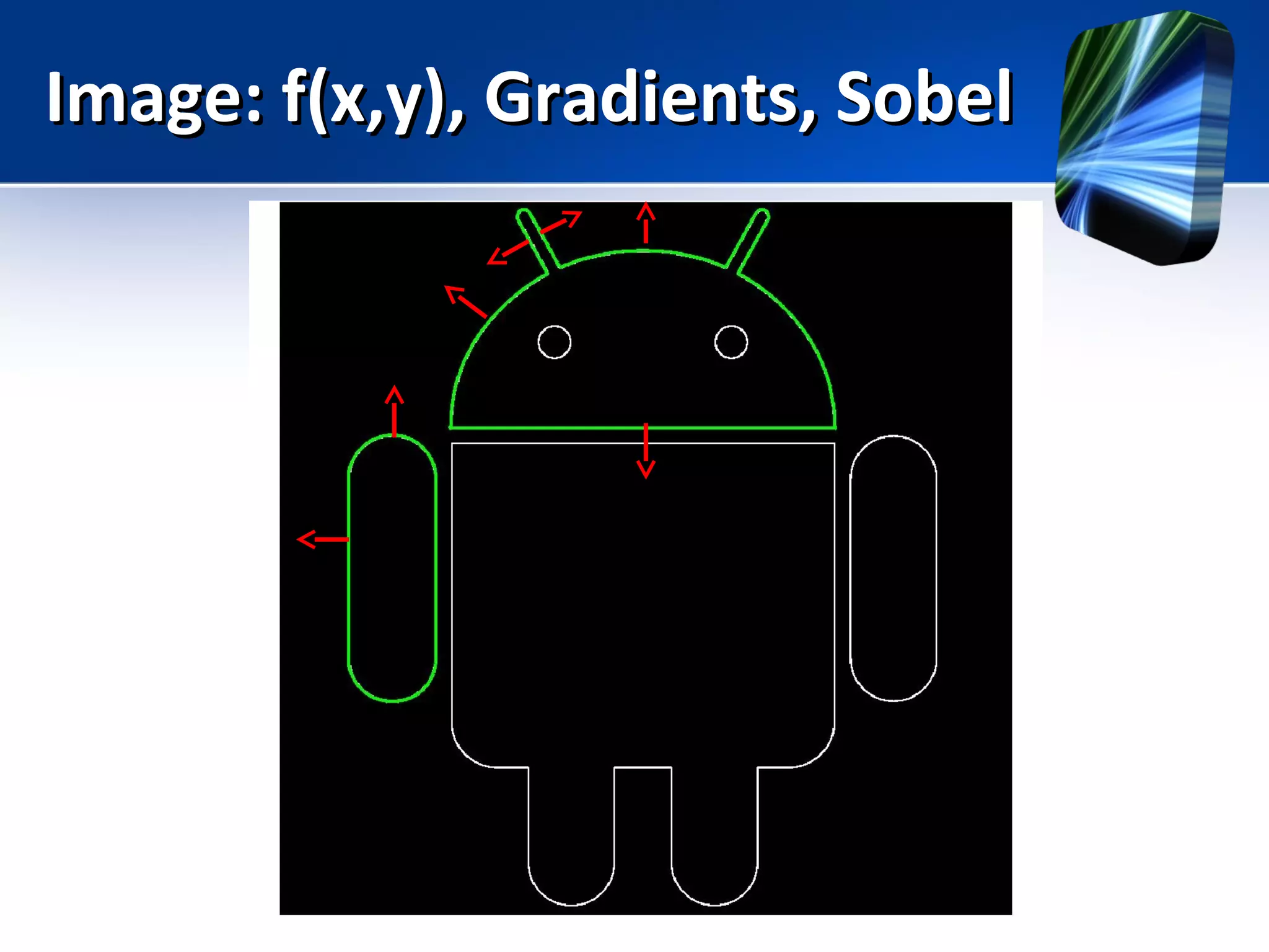 Image: f(x,y), Gradients, SobelImage: f(x,y), Gradients, Sobel
 