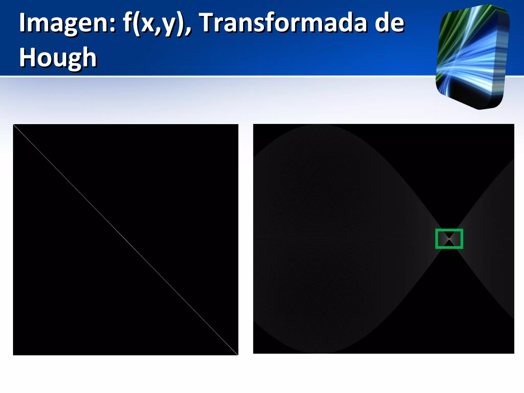 Imagen: f(x,y), Transformada deImagen: f(x,y), Transformada de
HoughHough
 