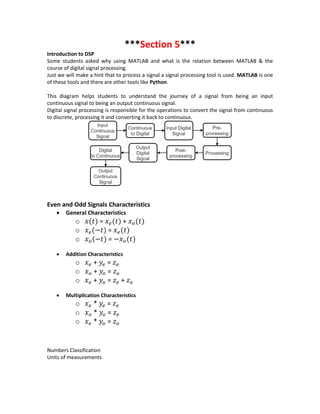 Introduction to Digital Signal Processing (DSP) - Course Notes | PDF