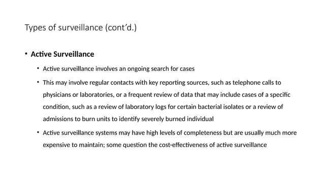 Introduction To Disease Surveillance Pptx Infectious Diseases