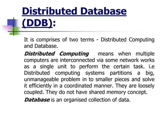 Introduction to distributed database | PPT