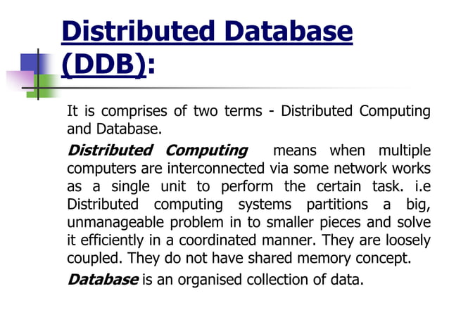 Introduction to distributed database | PPTX