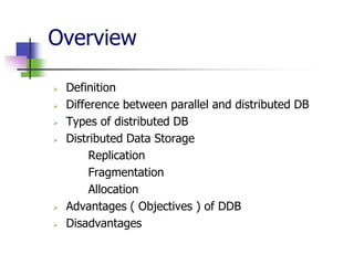 Introduction to distributed database | PPTX