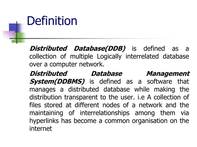 Introduction to distributed database | PPTX