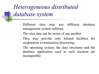 Introduction to distributed database | PPTX