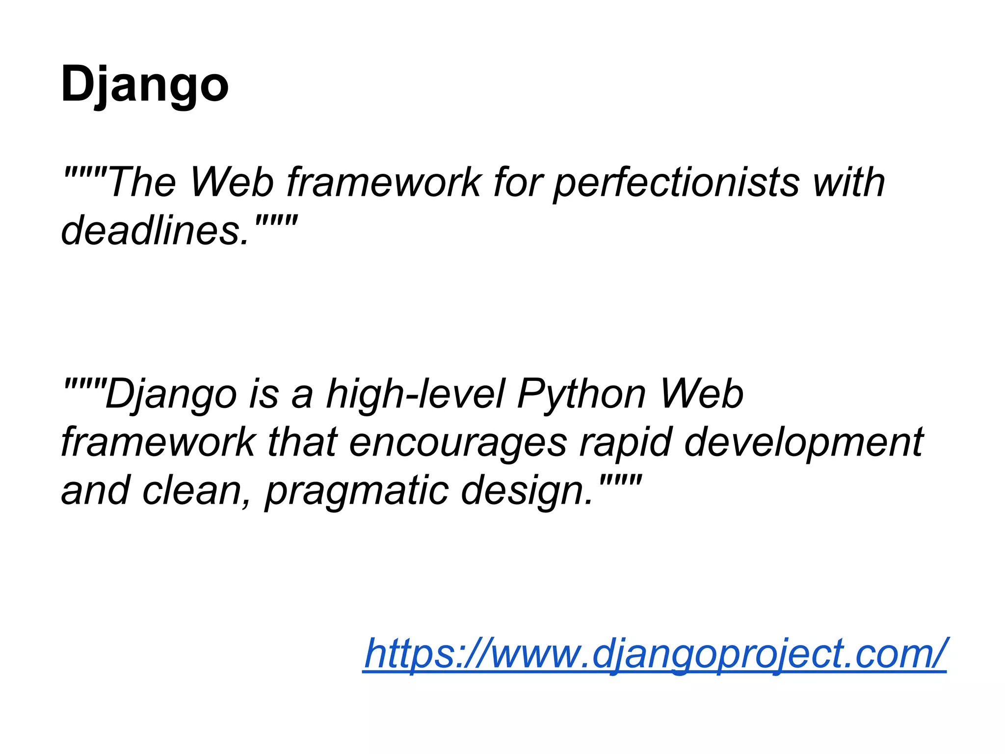 Introduction to django | PPT
