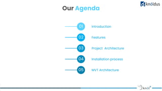 02
Our Agenda
01 Introduction
02 Features
03 Project Architecture
04 Installation process
05 MVT Architecture
 