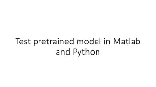 Test pretrained model in Matlab
and Python
 